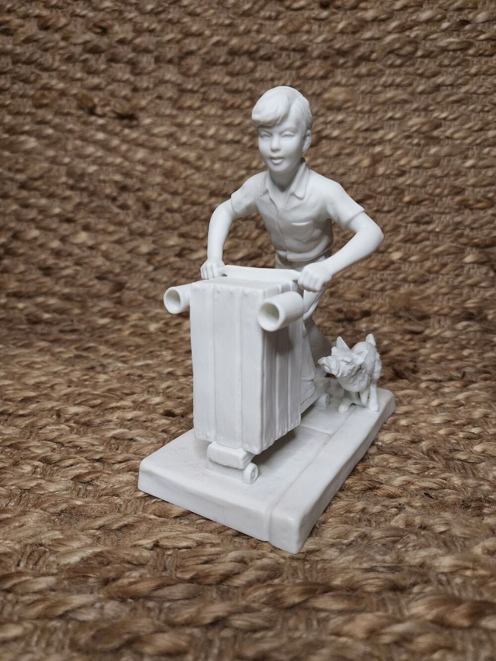 1979 Norman Rockwell Joys of Childhood Coasting Along Bisque Porcelain Figurine